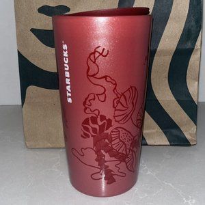 New Starbucks Fall 2023 Red Shimmer Jellyfish & Parasols Ceramic Mug Tumbler